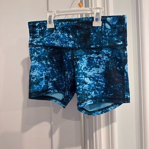 Blue and black champion spandex